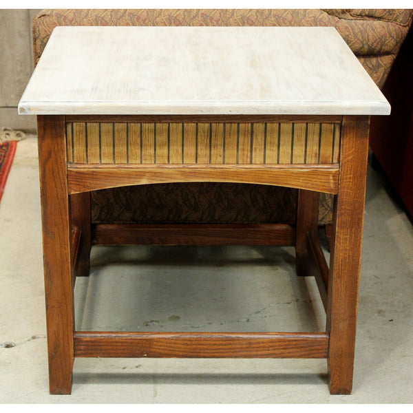 Square End Table w/Whitewash Top