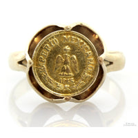 14K Yellow Gold Ring | Mexican Maximilian I Wedding Token
