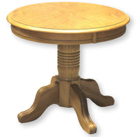 Round Oak Pedestal Side Table