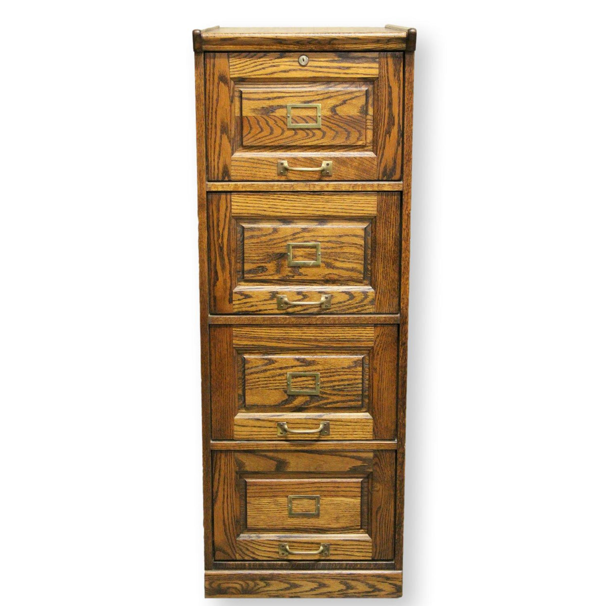 Dark Oak 4 Drawer File Cabinet