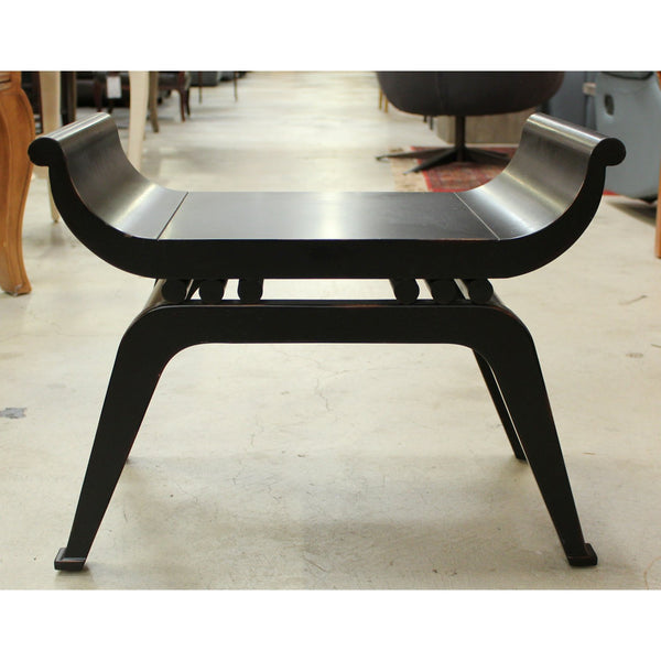 Asian Style Black Lacquer Bench