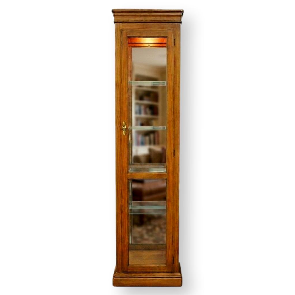 Pulaski Narrow Pine Lighted Curio Cabinet