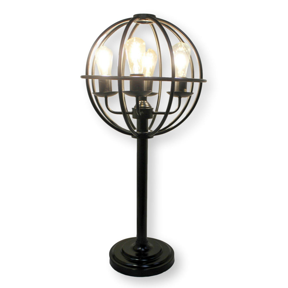 Industrial Globe Candelabra Table Lamp