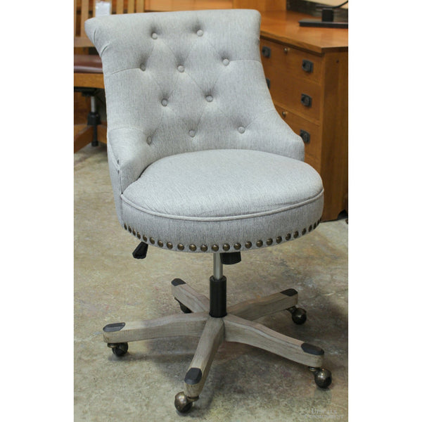 Gray Button Tufted Office Chair