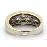1.01ctw Diamond 14K White Gold Vintage Inspired Triple Row Ring