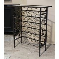 Wrought Iron Wine Rack w/Grape Vine Sides