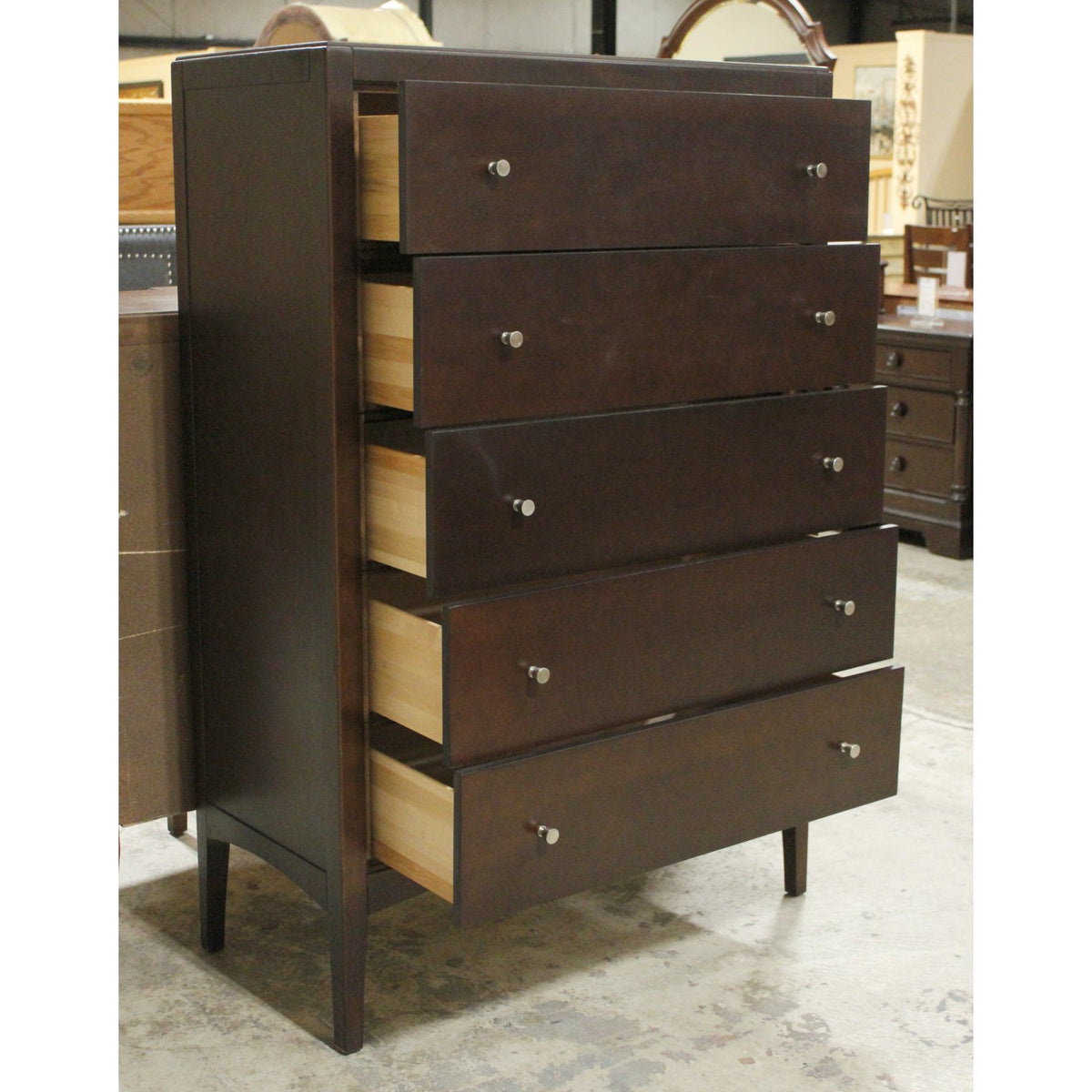 Modern Dark Finish Chest of Drawers