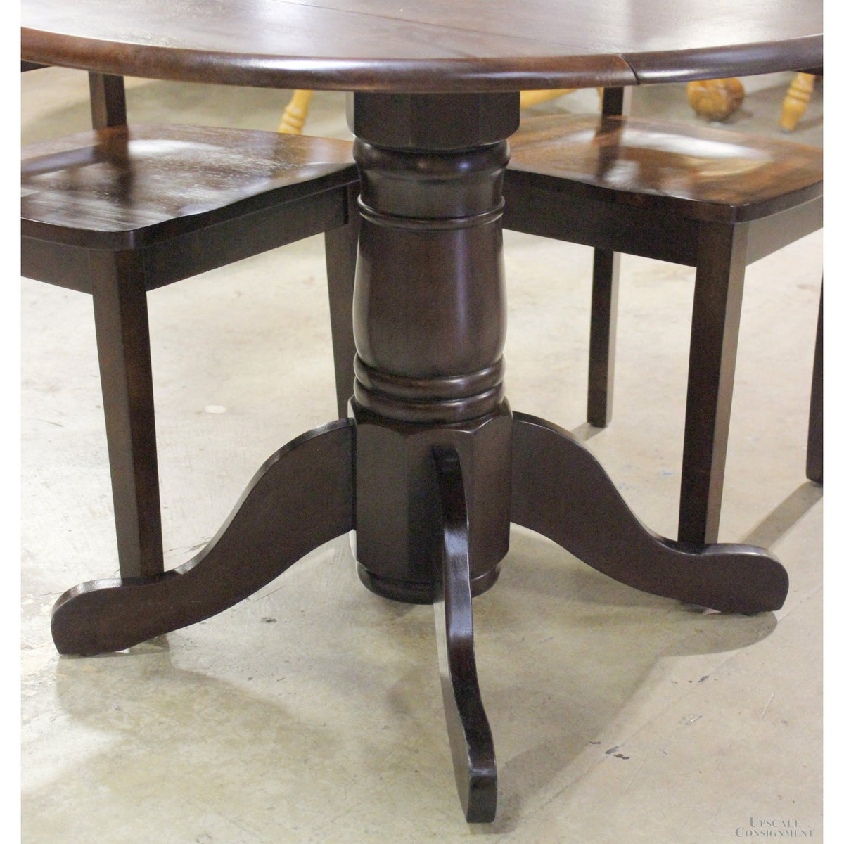 Dark Wood Drop Leaf Dinette Table w/4 Chairs