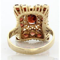14K Yellow Gold Pyrope-Spessartine Garnet Openwork Statement Ring