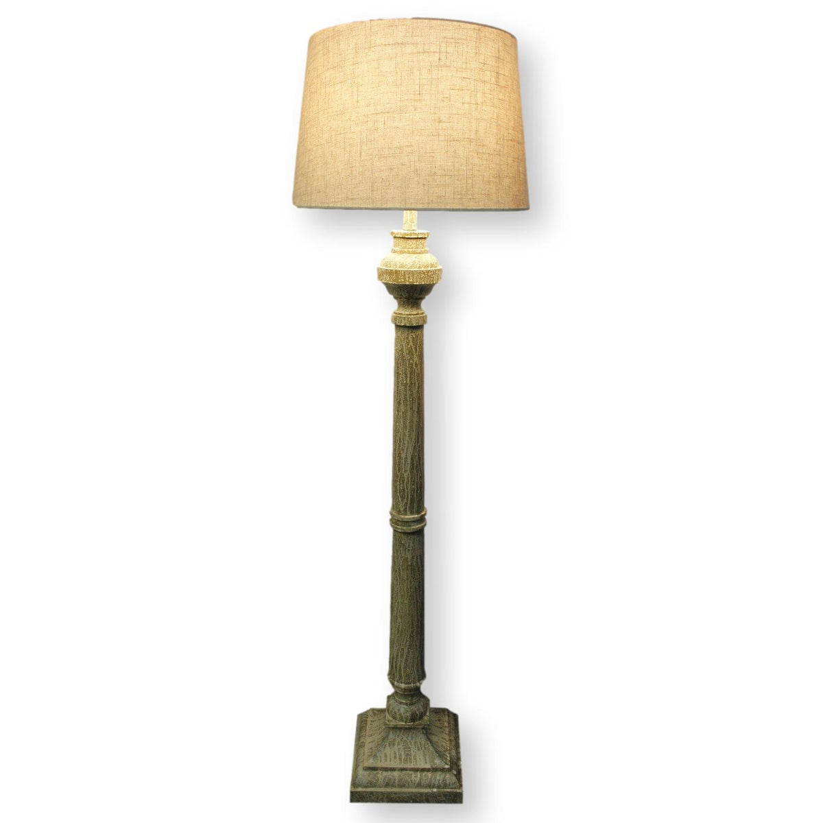 Whitewash Turned Column Floor Lamp