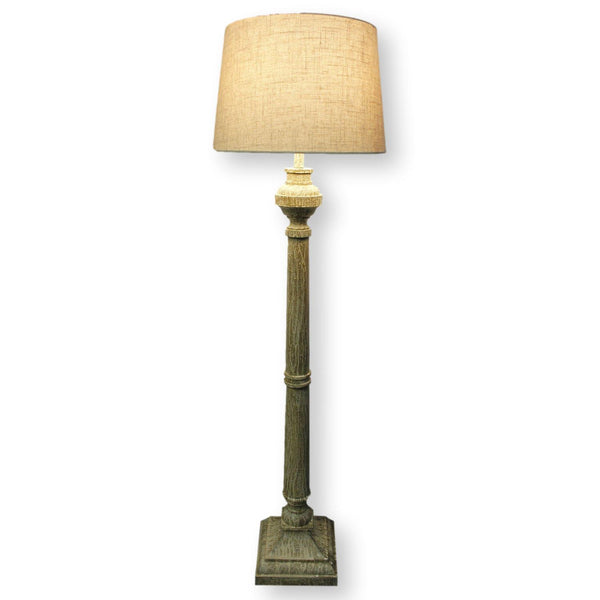 Whitewash Turned Column Floor Lamp