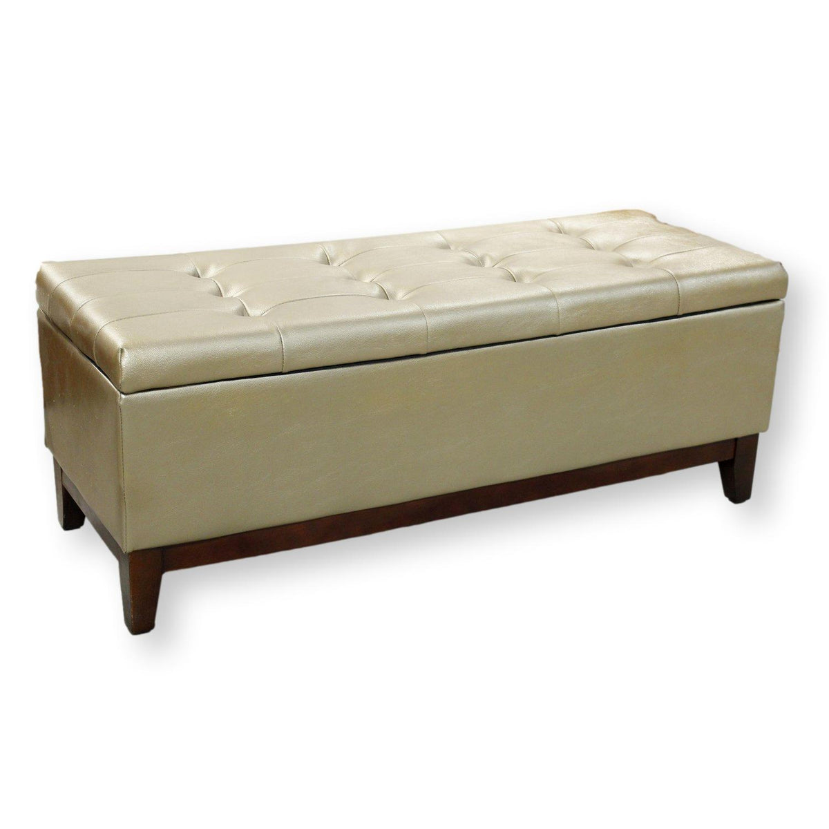 Gold Tufted Storage Ottoman
