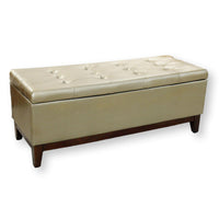 Gold Tufted Storage Ottoman