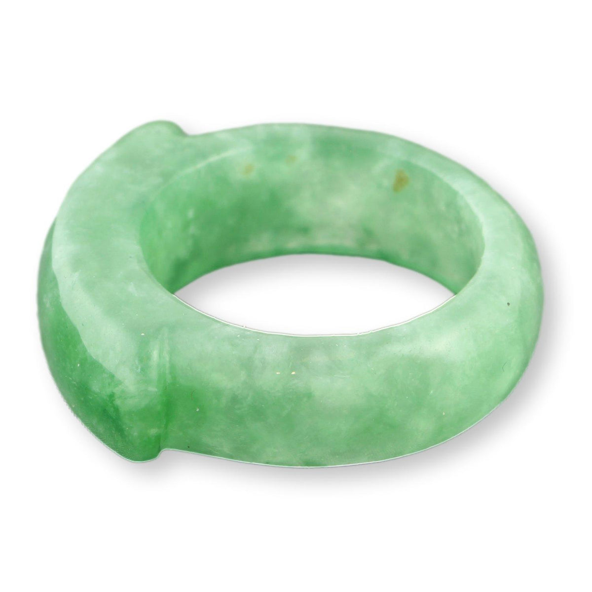 Deep Green Jadeite Saddle Band Bold Polished Jade|Rich Color