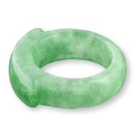 Deep Green Jadeite Saddle Band Bold Polished Jade|Rich Color