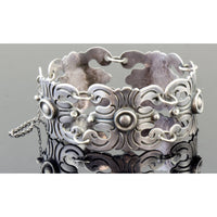 MEXICO SILVER 1920s-1940s Five Panel Link Bracelet