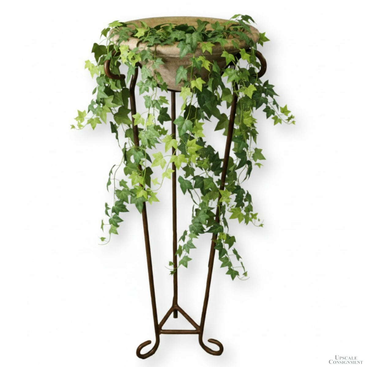 Metal Plant Stand w/Ceramic Bowl