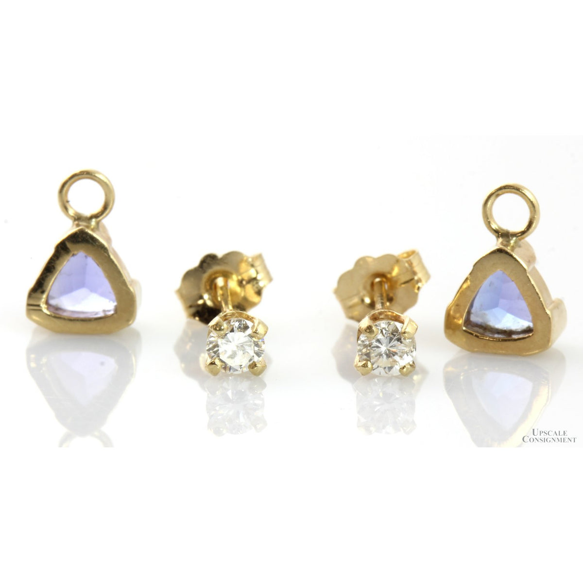 14K .26ctw Diamond Earrings 14K 1.08ctw Tanzanite Jackets