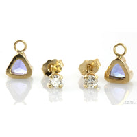 14K .26ctw Diamond Earrings 14K 1.08ctw Tanzanite Jackets