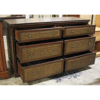 Pier 1 Imports Wood & Rush Double Dresser