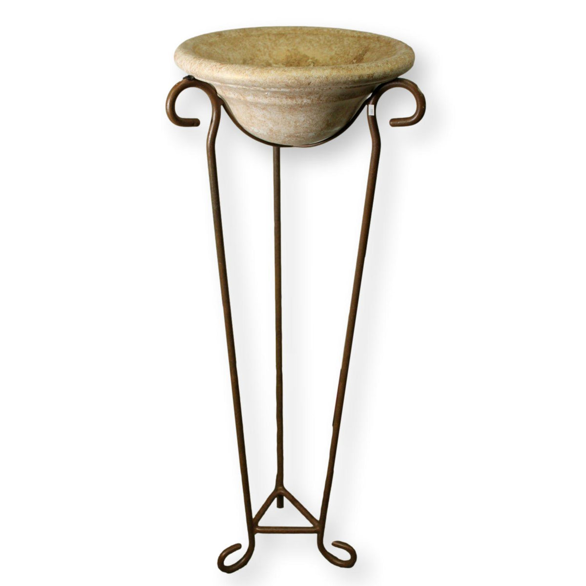 Metal Plant Stand w/Ceramic Bowl