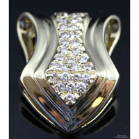 14K Yellow Gold & .67ctw Diamond Shield-Shaped Slide Pendant