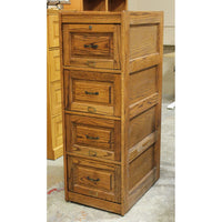 Dark Oak 4 Drawer File Cabinet