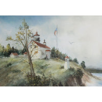 Framed Watercolor Print "Willapa Bay Lighthouse" by Janet Karlsson