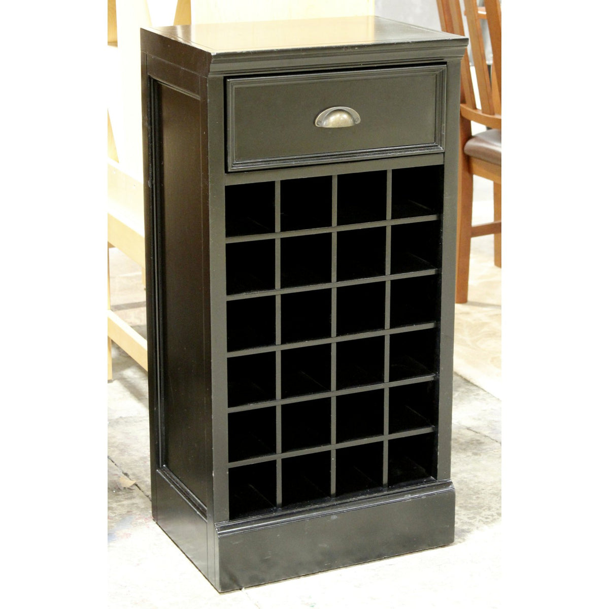Black Wine Rack w/Drawer