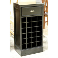 Black Wine Rack w/Drawer