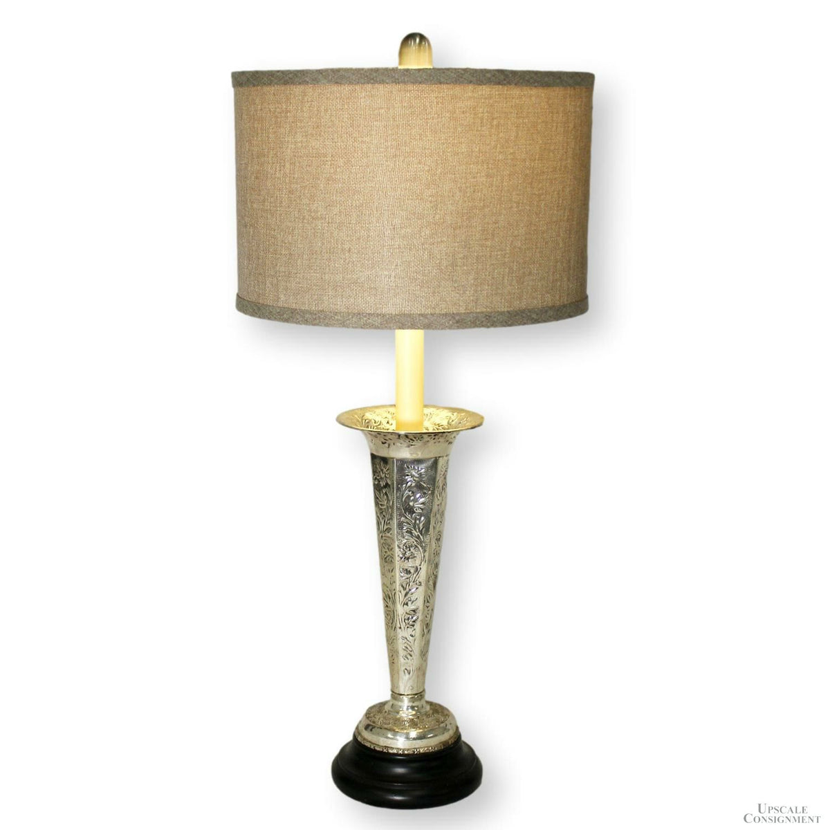 Frederick Cooper Silverplate Floral Relief Table Lamp