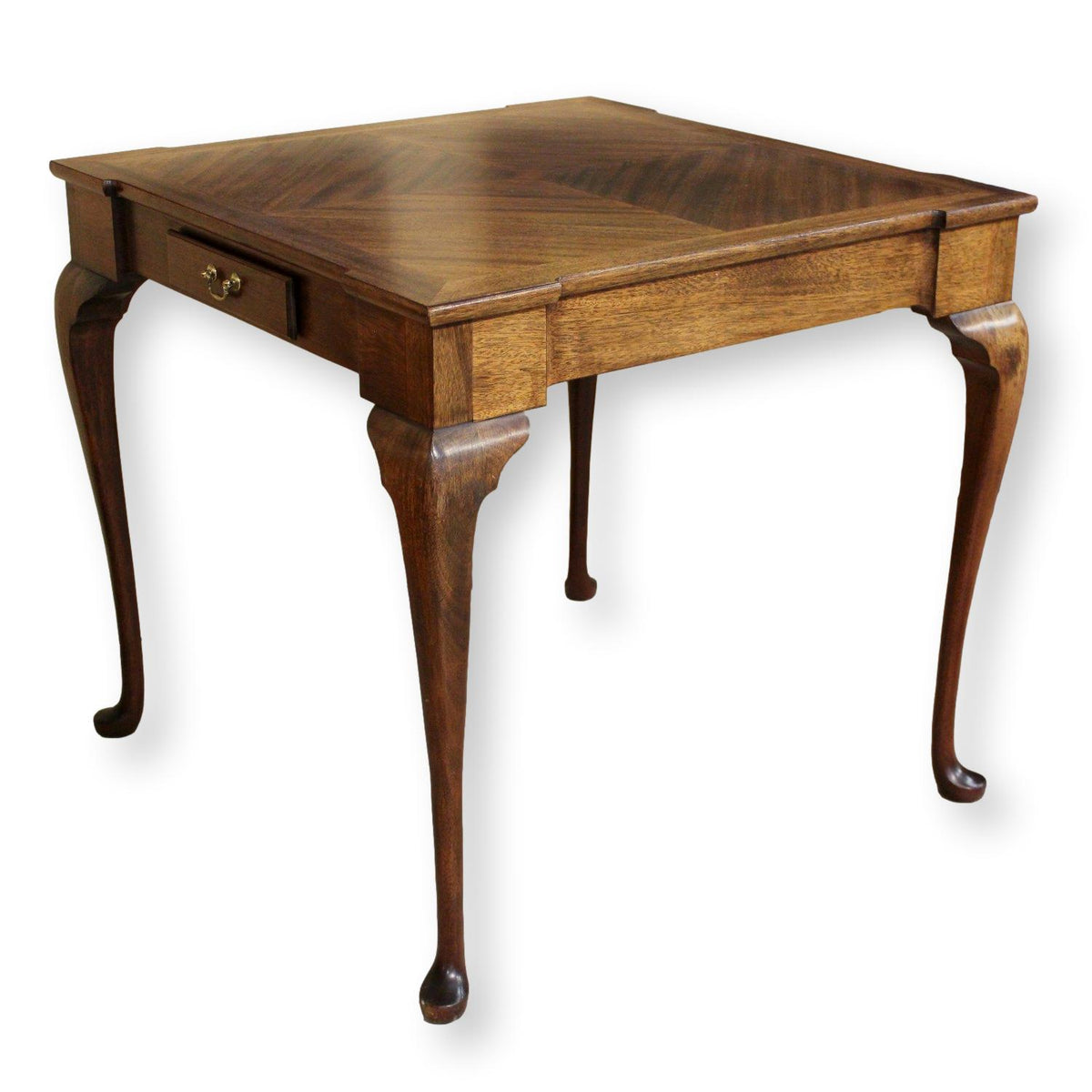 Mahogany Diamond Pattern Veneer Game Table