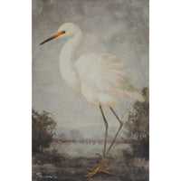 Framed Retouched Print of a White Egret