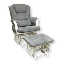 Storkcraft White & Gray Glider Chair w/Ottoman