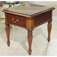 Thomasville End Table w/Protective Glass