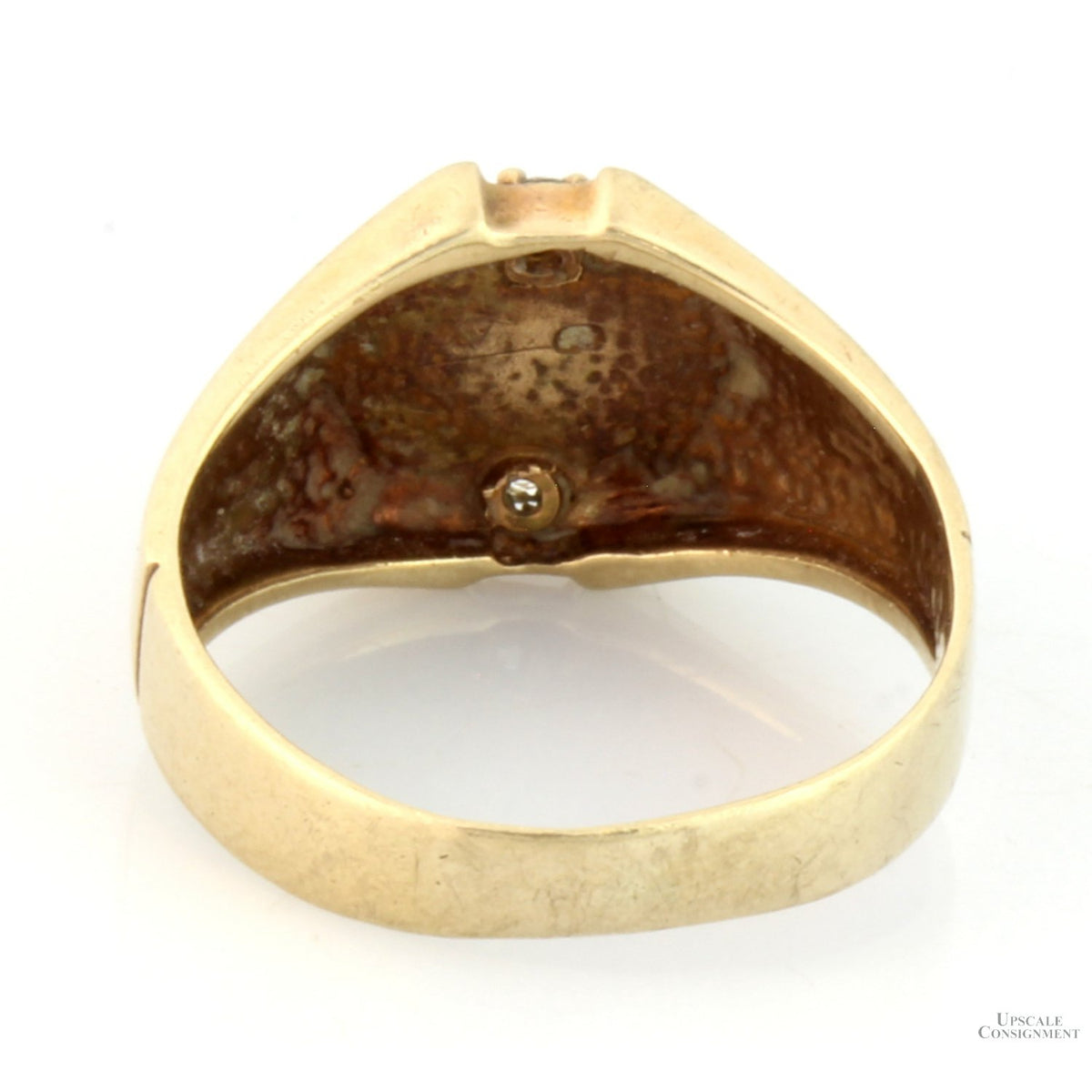 .57 Black Cats Eye Star Sapphire .10ctw Diamond 10K Gold Ring