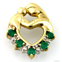 Mother & Child .25ctw Emerald Diamond 10K Heart Pendant