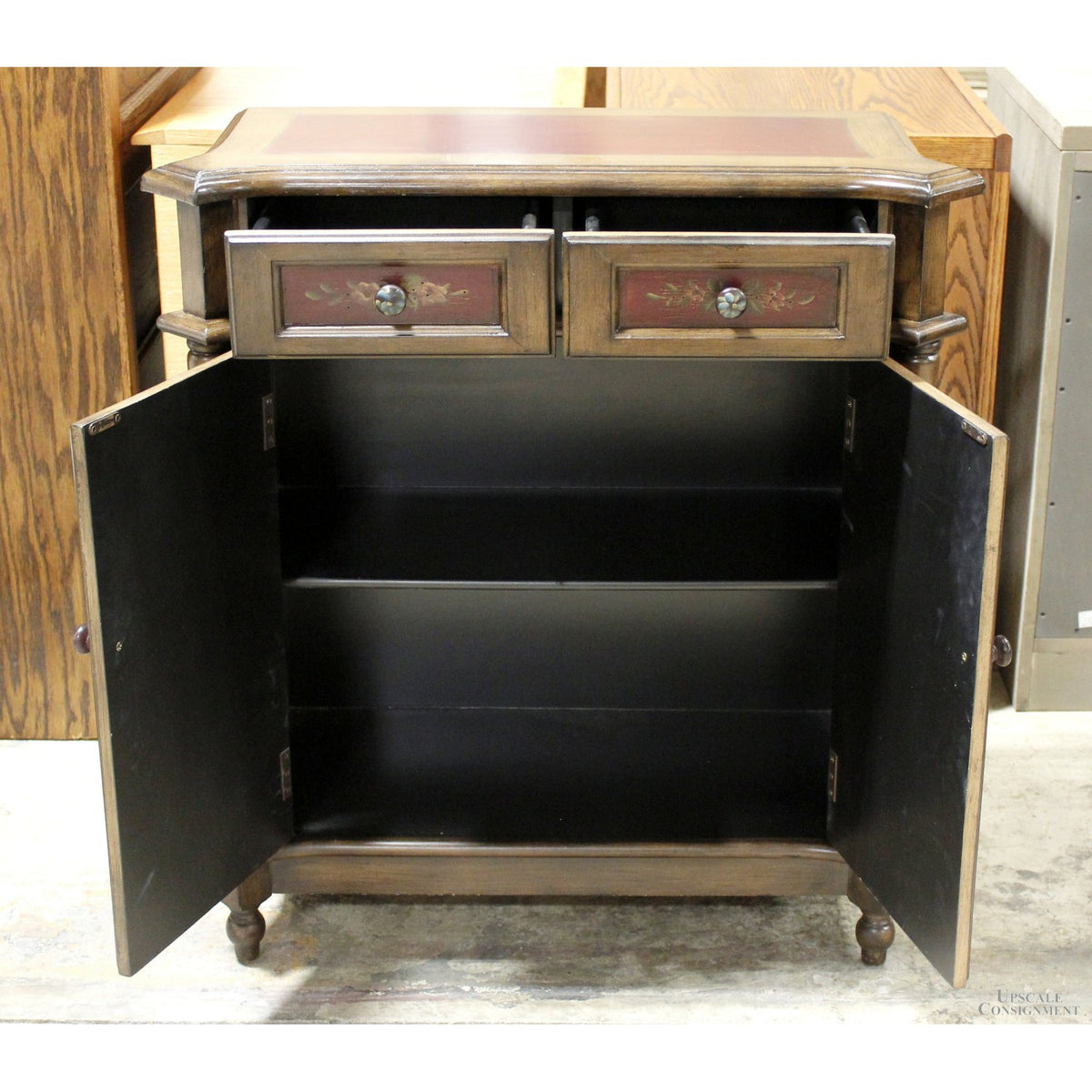 Handpainted Cabinet w/Columns