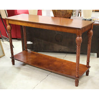 Cherry Finish Console Table w/Pineapple Motif