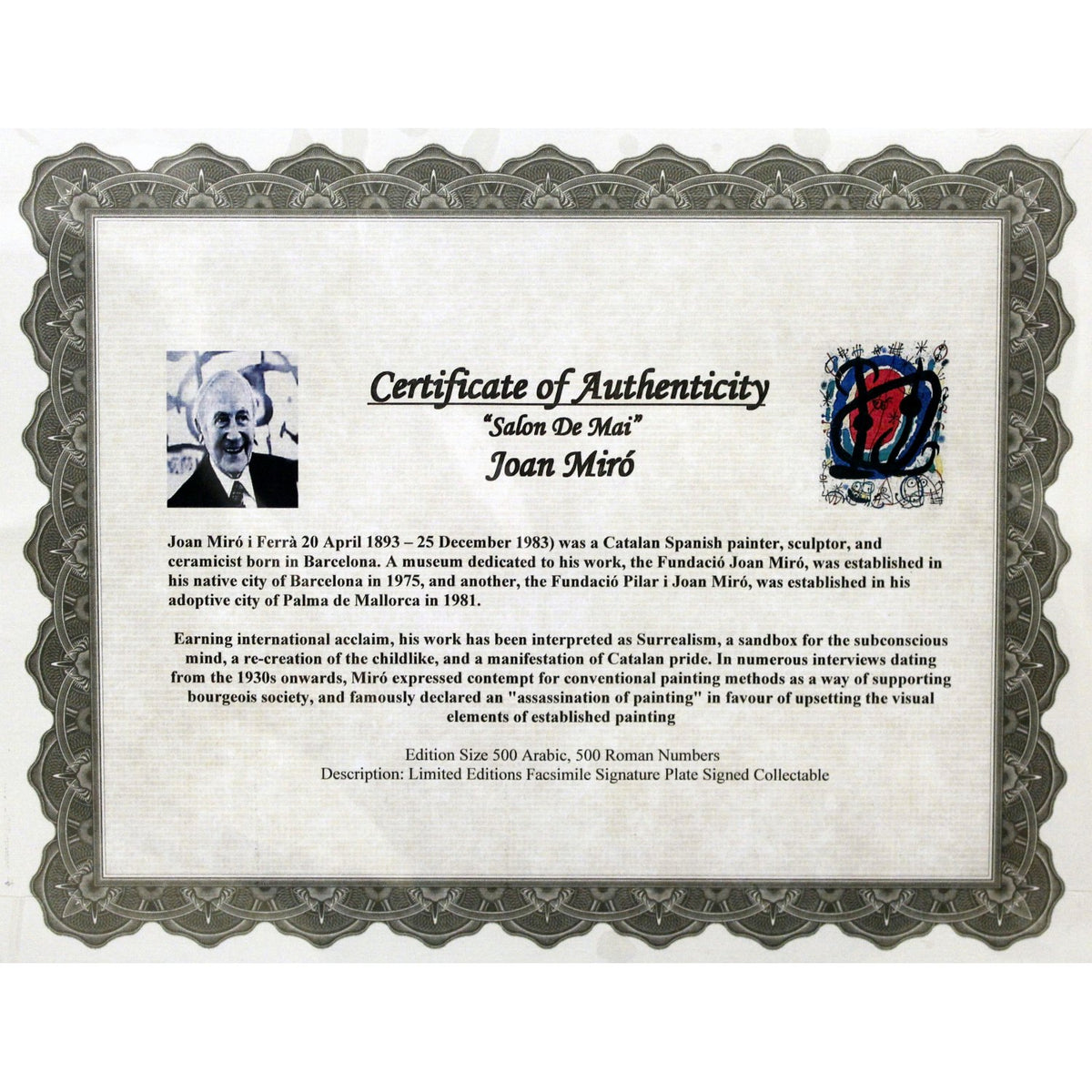 Gallery Framed Art Print 'Salon De Mai' By Miro
