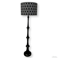 Floor Lamp w/Black & White Ikat Shade