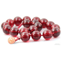 Premium Quality Natural Baltic Red Amber Bead 22" Necklace