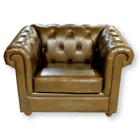 Pottery Barn Brown Leather Chesterfield Club Chair
