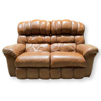 La-Z-Boy Caramel Leather Dual Reclining Loveseat