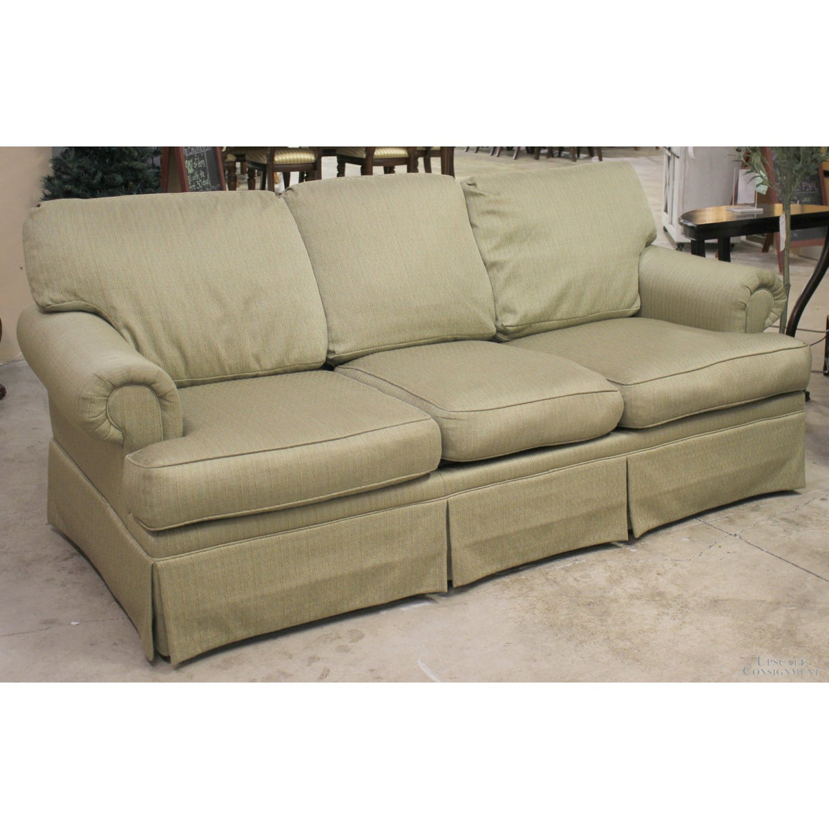 Woodmark Green Skirted Sofa