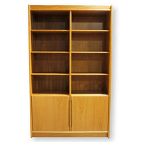 Teak Double Bookcase w/Cabinet