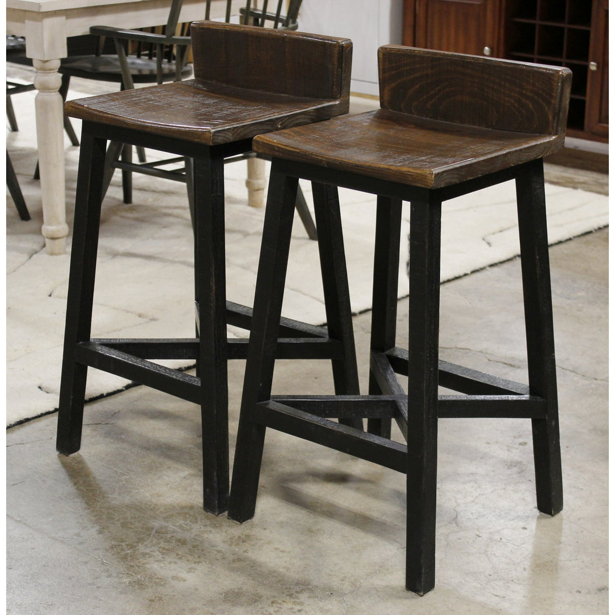 Int'l Furniture Direct Pair of Wood Bar Stools