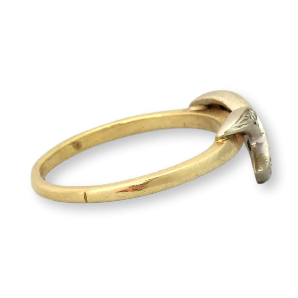 Vintage 14K Two-Tone Gold .25ctw Diamond Bypass Ring