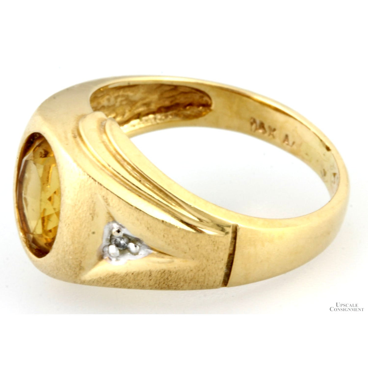 2.11ct Oval Citrine & Diamond 14K Yellow Gold Ring