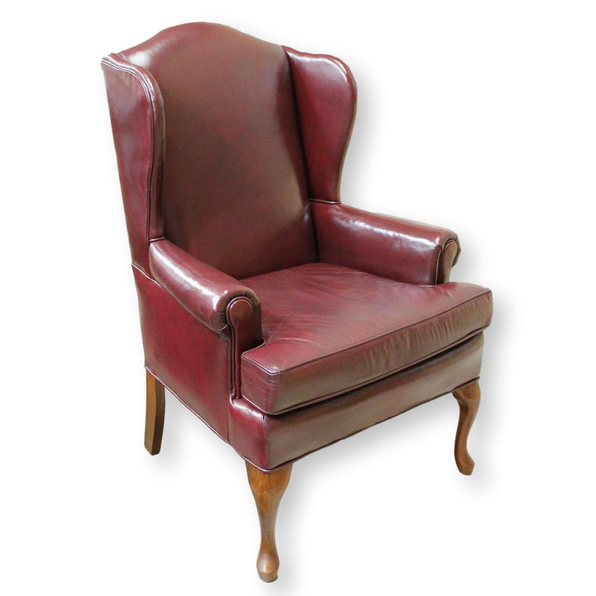 Fairfield Burgundy Leather Wingback Chair